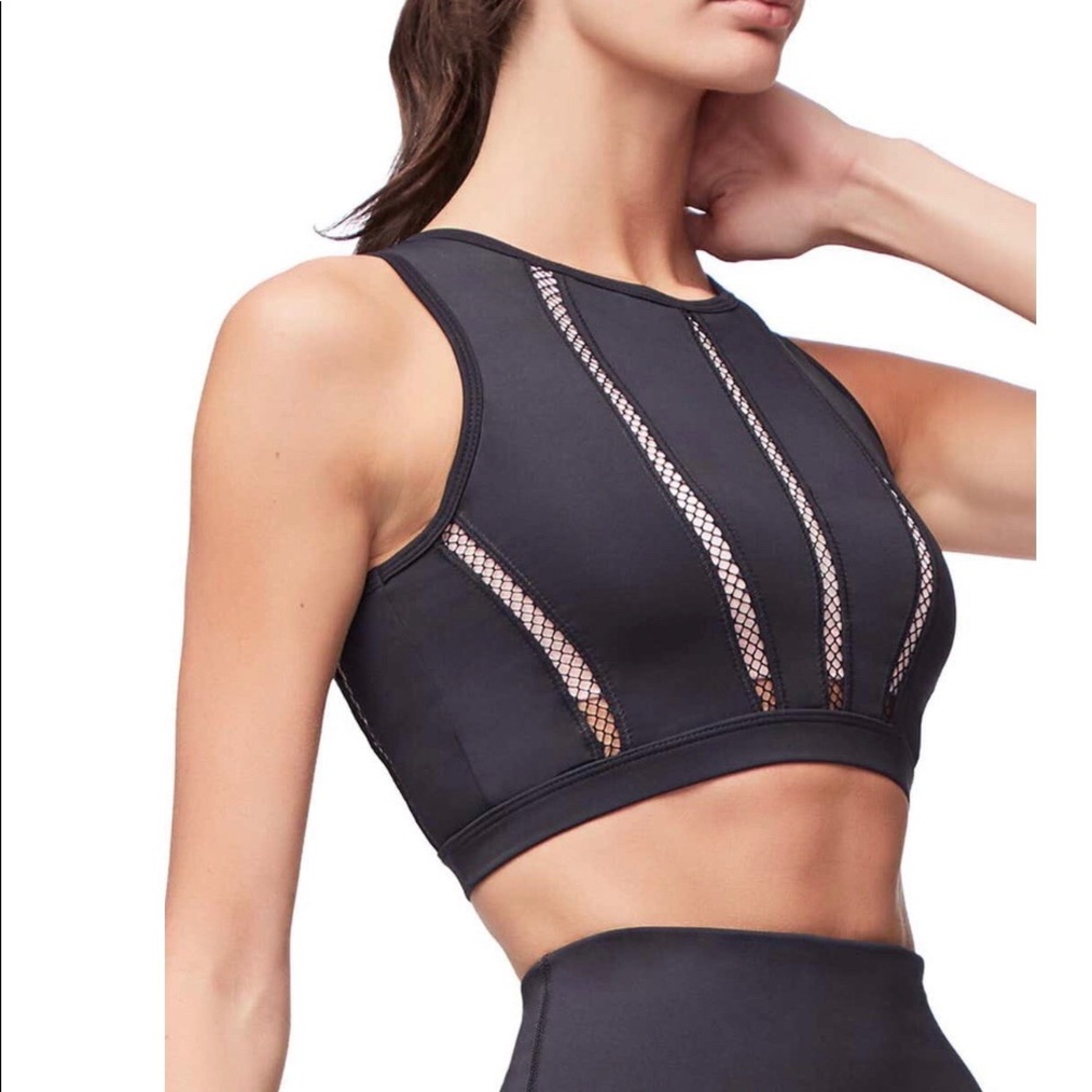 NEW ❤️ Good American – Mixed Mesh Crop Top - Picture 3 of 7